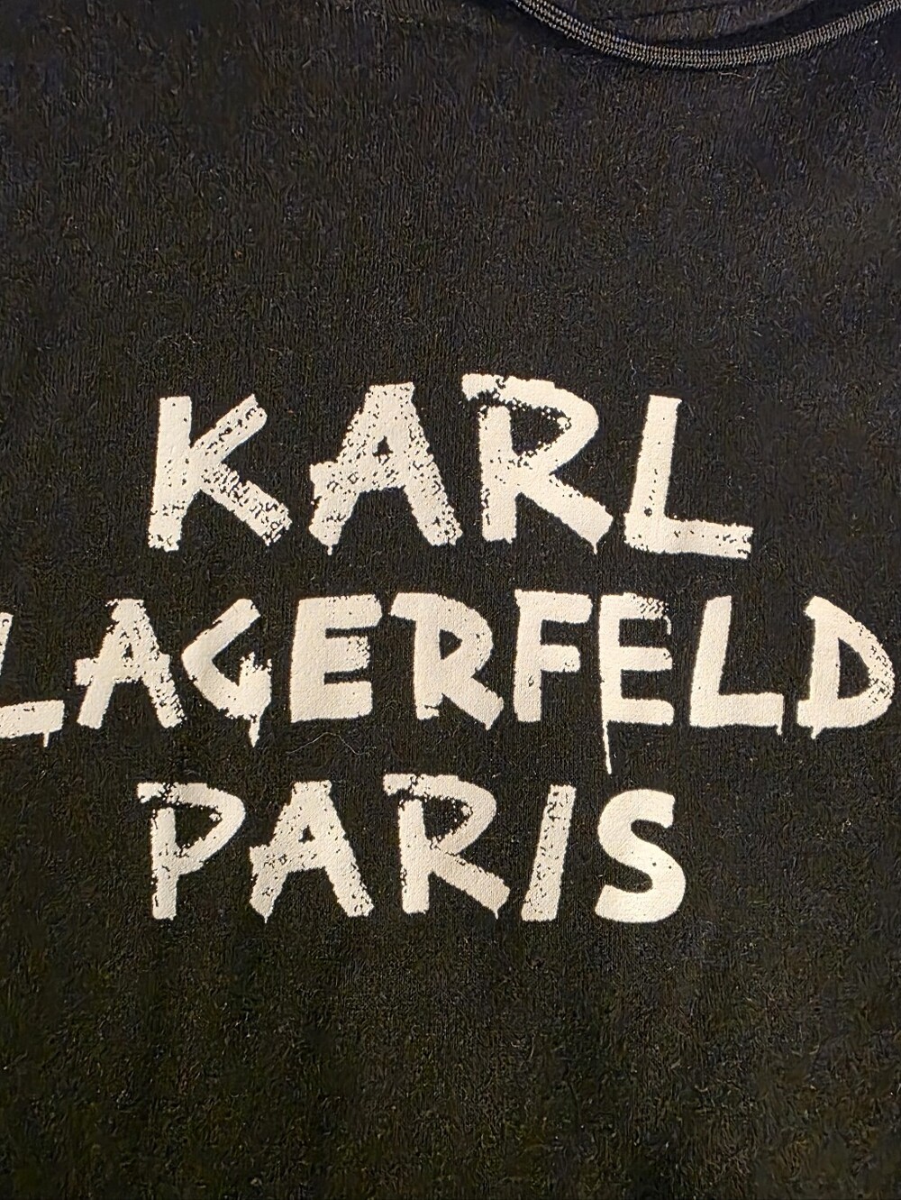 Karl Lagerfeld Black Crewneck Hoodie with White Logo